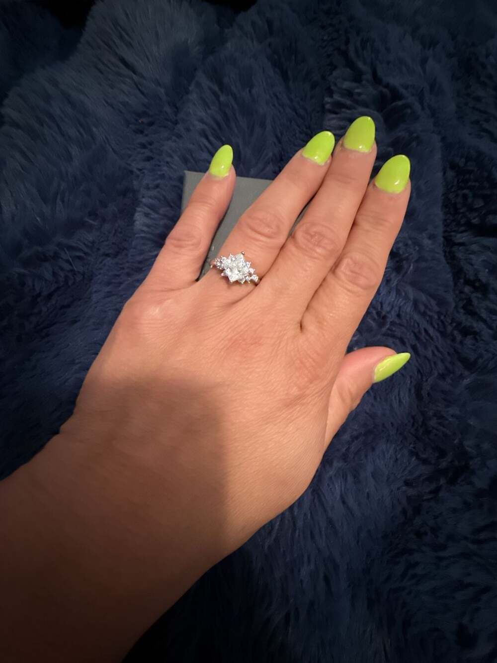 2.0ct Princess Cut Moissanite multiple stone Engagement Ring